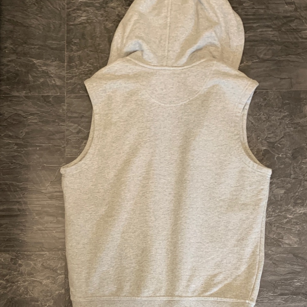 Gray Sleeveless OVO Hoodie with Logo - Picture 6 of 7